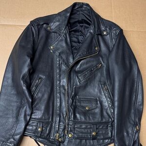 Langlitz Black Leather Moto Biker Jacket 44